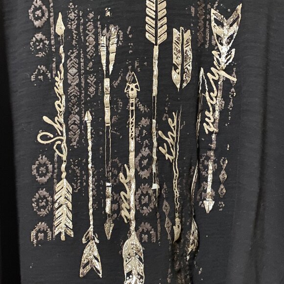 #12 Catherines black tunic/tee w/the words "Show me the many", size 1X - Picture 4 of 10